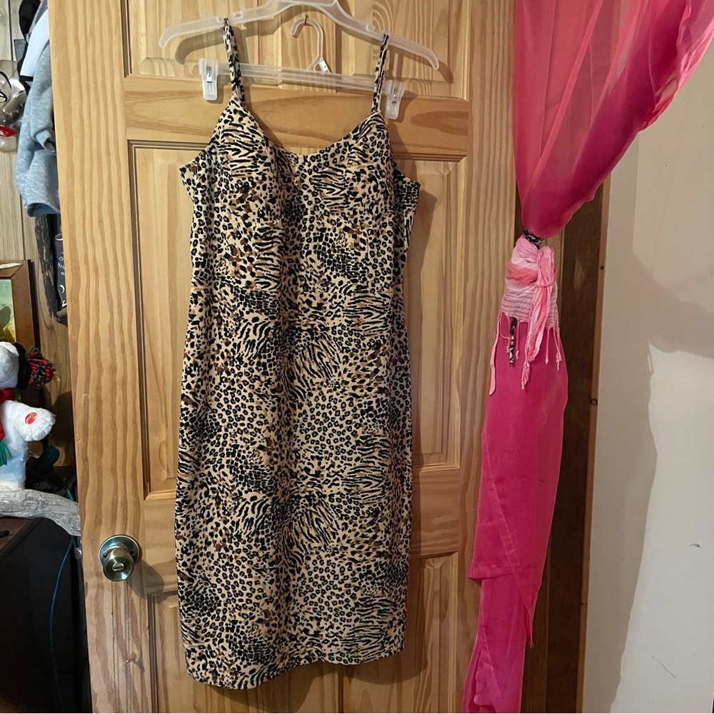Leopard Print Spaghetti Strap Dress